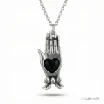 Gothic Hand of Fate Siyah Mine Kolye